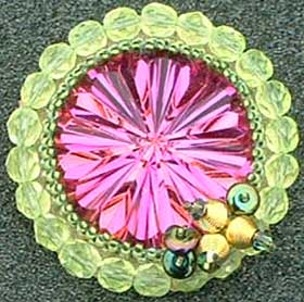 Beadwork beaded cabochon brooch 