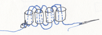 Diagram of One-Needle Ladder for Brick Stitch